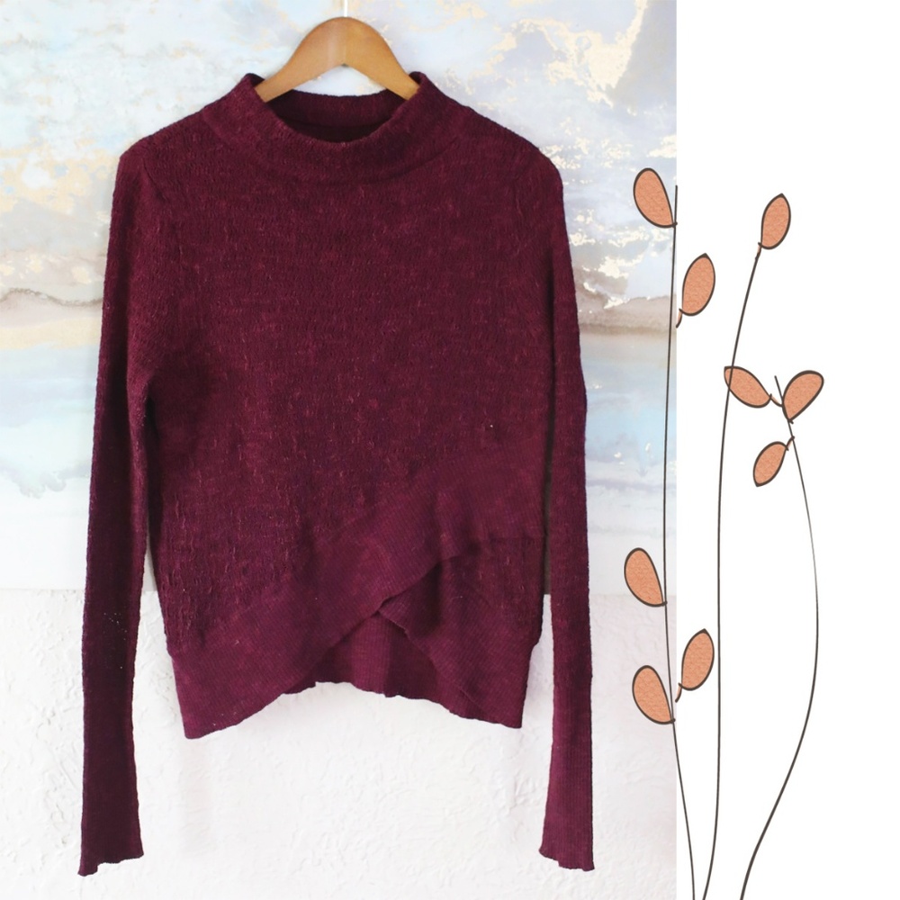 Free People aubergine high low sweater